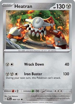 Heatran 068 - Reverse Holofoil SV Prismatic Evolutions - Uncommon