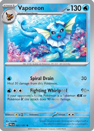 Vaporeon (Poke Ball Pattern) 022 - Holofoil SV Prismatic Evolutions - Rare