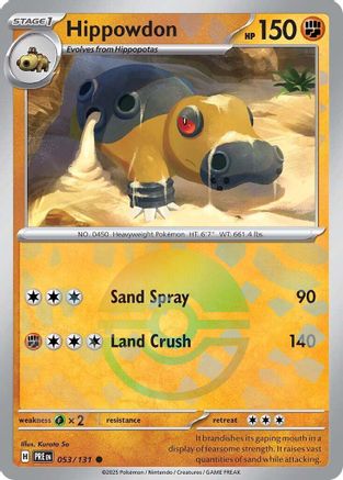 Hippowdon (Poke Ball Pattern) 053 - Holofoil SV Prismatic Evolutions - Common