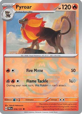 Pyroar (Master Ball Pattern) 016 - Holofoil SV Prismatic Evolutions - Uncommon
