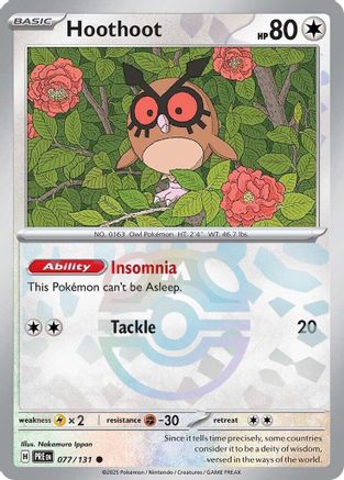 Hoothoot (Master Ball Pattern) 077 - Holofoil SV Prismatic Evolutions - Common
