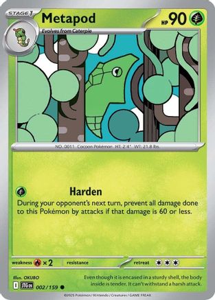 Metapod 002 - Reverse Holofoil SV09 Journey Together - Common