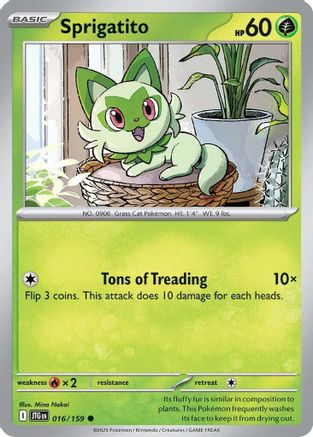 Sprigatito 016 - Reverse Holofoil SV09 Journey Together - Common
