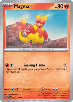 Magmar 020 - Reverse Holofoil SV09 Journey Together - Common