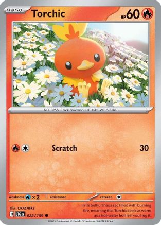 Torchic 022 - Reverse Holofoil SV09 Journey Together - Common