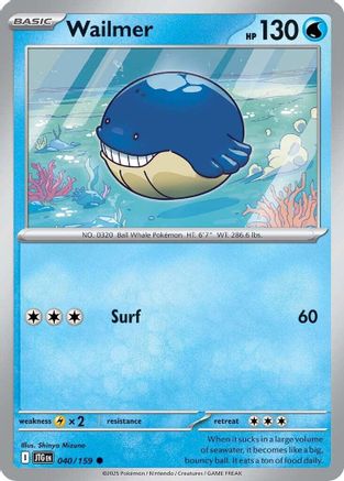 Wailmer 040 - Reverse Holofoil SV09 Journey Together - Common