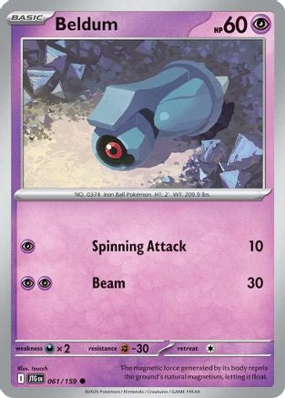 Beldum 061 - Reverse Holofoil SV09 Journey Together - Common