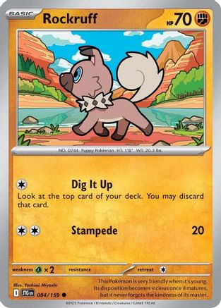 Rockruff 084 - Reverse Holofoil SV09 Journey Together - Common