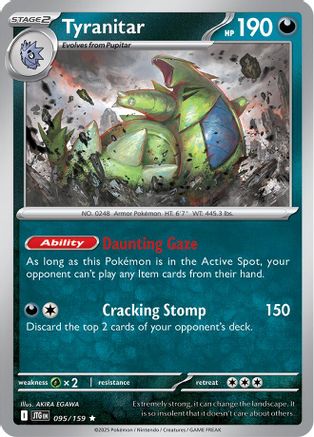 Tyranitar 095 - Reverse Holofoil SV09 Journey Together - Rare