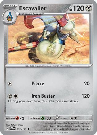 Escavalier 102 - Reverse Holofoil SV09 Journey Together - Uncommon