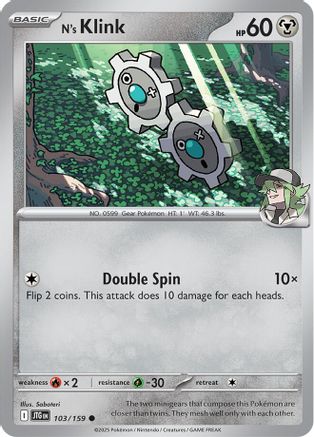 N's Klink 103 - Reverse Holofoil SV09 Journey Together - Common