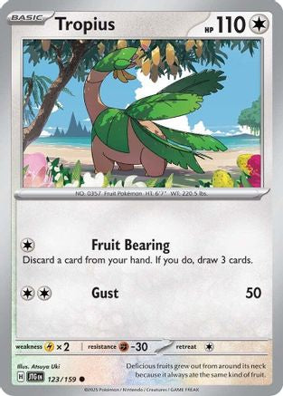 Tropius 123 - Reverse Holofoil SV09 Journey Together - Common