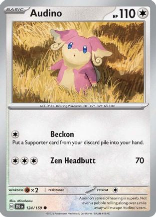 Audino 124 - Reverse Holofoil SV09 Journey Together - Common
