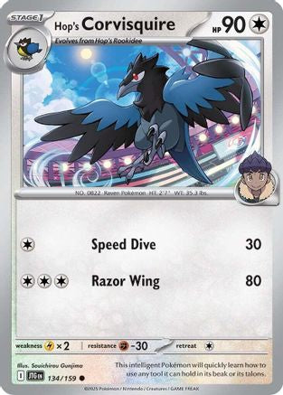 Hop's Corvisquire 134 - Reverse Holofoil SV09 Journey Together - Common