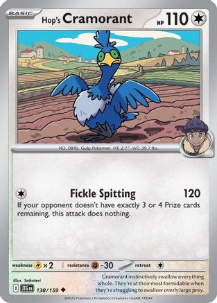 Hop's Cramorant 138 - Reverse Holofoil SV09 Journey Together - Uncommon