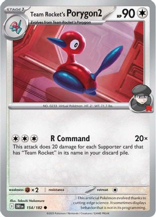 Team Rocket's Porygon2 154 - Reverse Holofoil SV10 Destined Rivals - Common