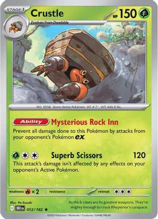 Crustle 012/182 - Reverse Holofoil SV10 Destined Rivals - Rare