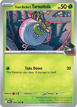 Team Rocket's Tarountula 019 SV10 Destined Rivals - Common