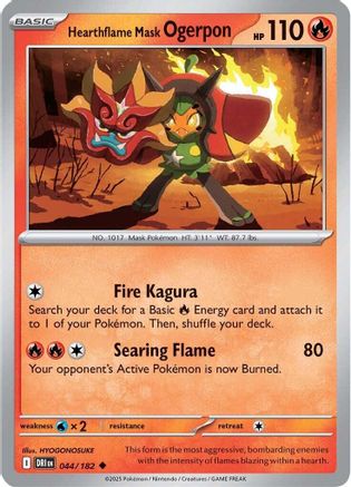 Hearthflame Mask Ogerpon 044 - Reverse Holofoil SV10 Destined Rivals - Uncommon