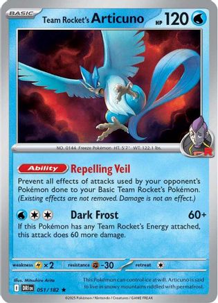 Team Rocket's Articuno 051 - Holofoil SV10 Destined Rivals - Rare