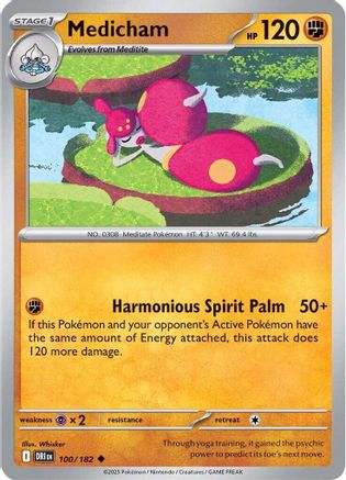 Medicham 100 - Reverse Holofoil SV10 Destined Rivals - Uncommon