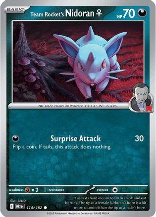 Team Rocket's Nidoran F 114 SV10 Destined Rivals - Common
