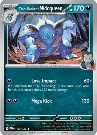 Team Rocket's Nidoqueen 116 - Reverse Holofoil SV10 Destined Rivals - Uncommon