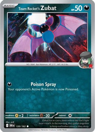 Team Rocket's Zubat 120 - Reverse Holofoil SV10 Destined Rivals - Common