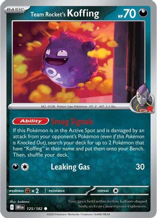 Team Rocket's Koffing 125 - Reverse Holofoil SV10 Destined Rivals - Common
