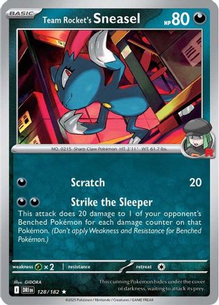 Team Rocket's Sneasel 128 - Reverse Holofoil SV10 Destined Rivals - Rare