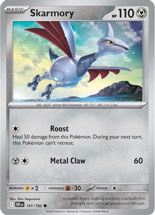 Skarmory 141 - Reverse Holofoil SV10 Destined Rivals - Common