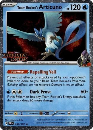 Team Rocket's Articuno (Cosmos Holo) 051/182 - Holofoil Miscellaneous Cards & Products - Rare