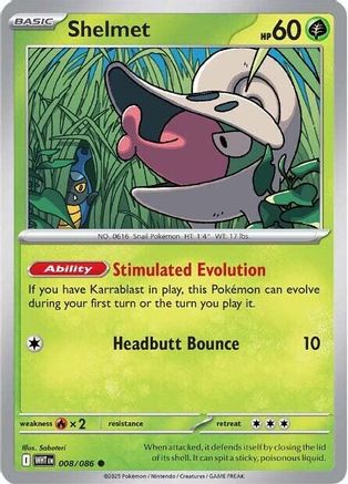 Shelmet 008 - Reverse Holofoil SV White Flare - Common