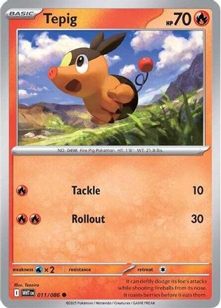 Tepig 011 SV White Flare - Common