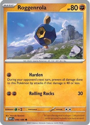 Roggenrola 046 - Reverse Holofoil SV White Flare - Common
