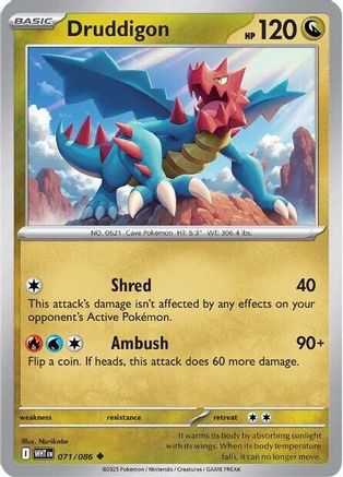 Druddigon 071 - Reverse Holofoil SV White Flare - Uncommon