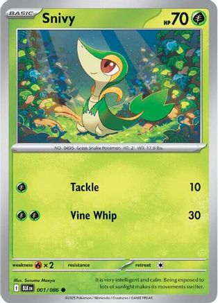 Snivy 001 - Holofoil SV Black Bolt - Common