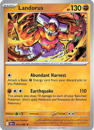 Landorus 053 - Reverse Holofoil SV Black Bolt - Rare