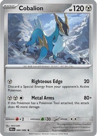 Cobalion 066 - Reverse Holofoil SV Black Bolt - Rare