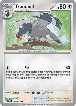 Tranquill 072 - Reverse Holofoil SV Black Bolt - Common