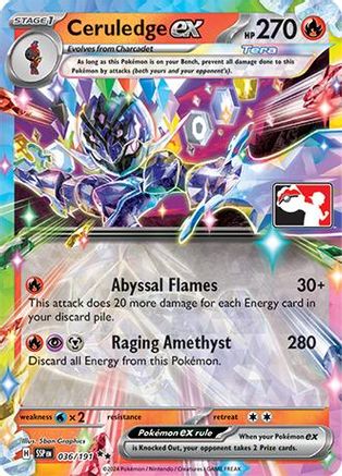 Ceruledge ex 036 - Holofoil Prize Pack Series Cards - Double Rare