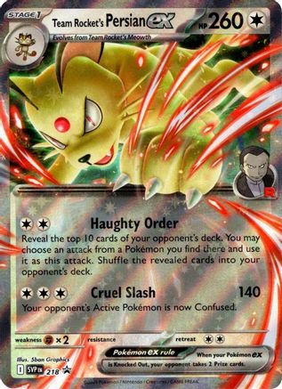 Team Rocket's Persian ex 218/182 - Holofoil SV10 Destined Rivals - Promo