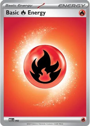 Basic Fire Energy 002 - Reverse Holofoil MEE Mega Evolution Energies - Common