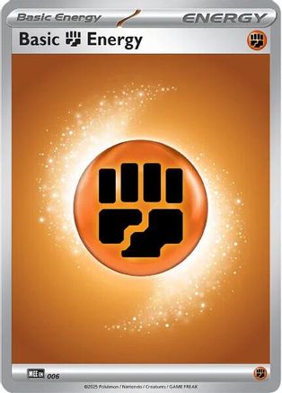 Basic Fighting Energy 006 - Reverse Holofoil MEE Mega Evolution Energies - Common