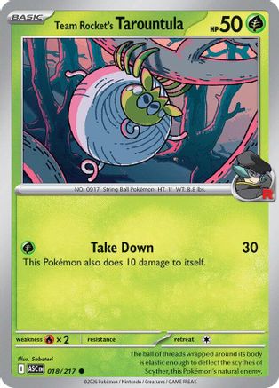 Team Rocket's Tarountula 018 - Reverse Holofoil ME Ascended Heroes - Common