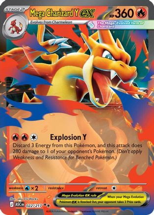 Mega Charizard Y ex 022/217 - Holofoil ME Ascended Heroes - Double Rare