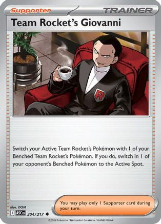Team Rocket's Giovanni 204 - Reverse Holofoil ME Ascended Heroes - Uncommon