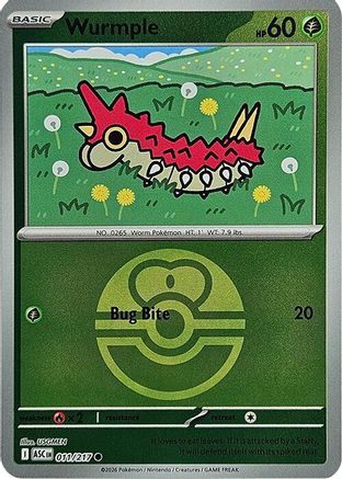 Wurmple (Love Ball) 011 - Reverse Holofoil ME Ascended Heroes - Common