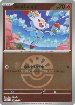 Scorbunny (Friend Ball) 036/217 - Reverse Holofoil ME Ascended Heroes - Common