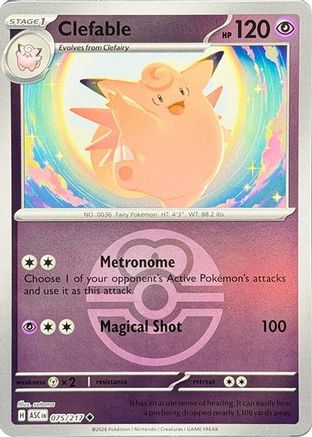 Clefable (Love Ball) 075 - Reverse Holofoil ME Ascended Heroes - Uncommon